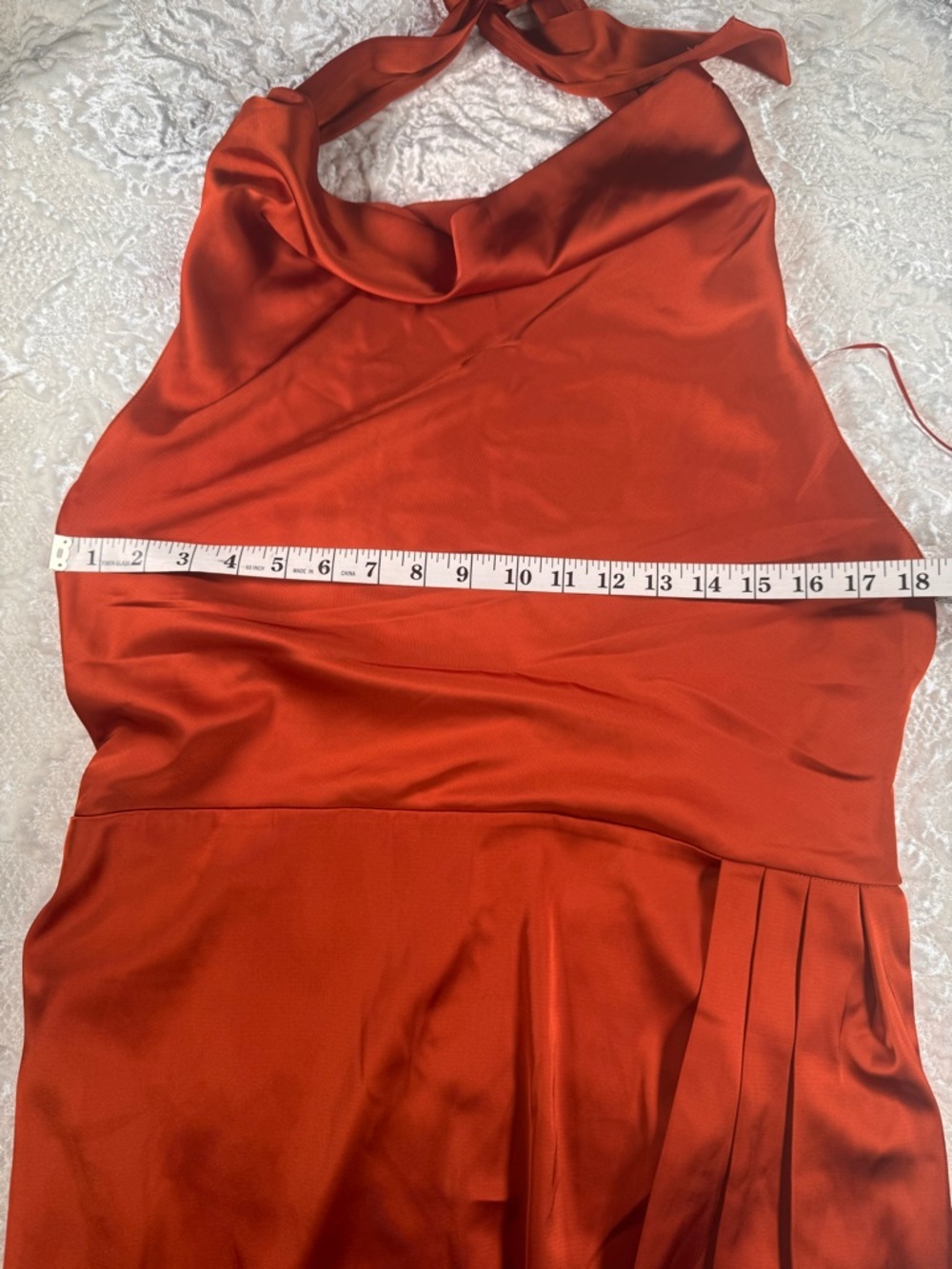 House of Harlow Orange Halter Satin Evening Dress - Picture 4 of 5
